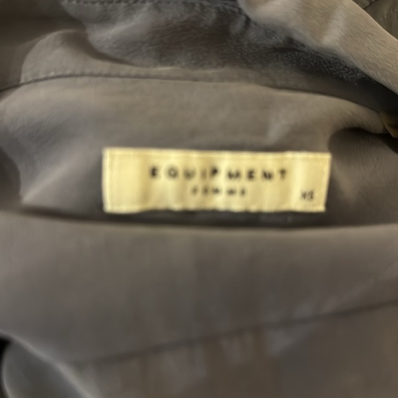 Equipment Blue Gray Long Sleeve Shirt Dress size XS - Picture 4 of 5